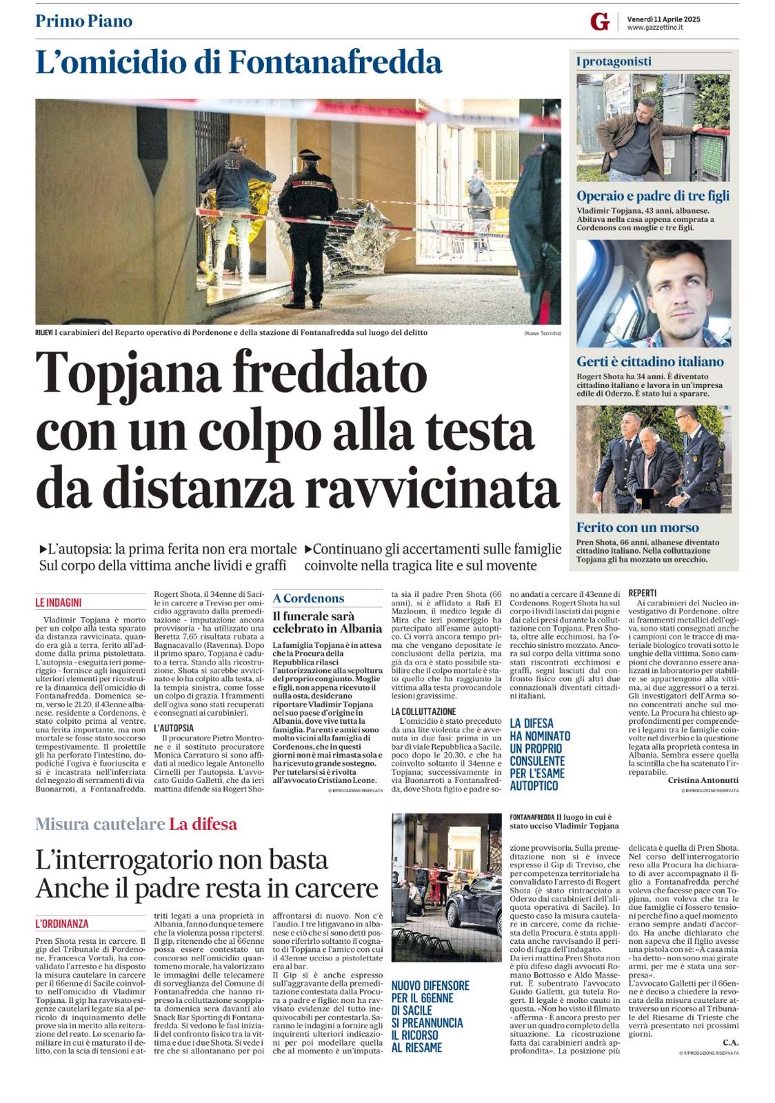 Articolo giornale Topjana